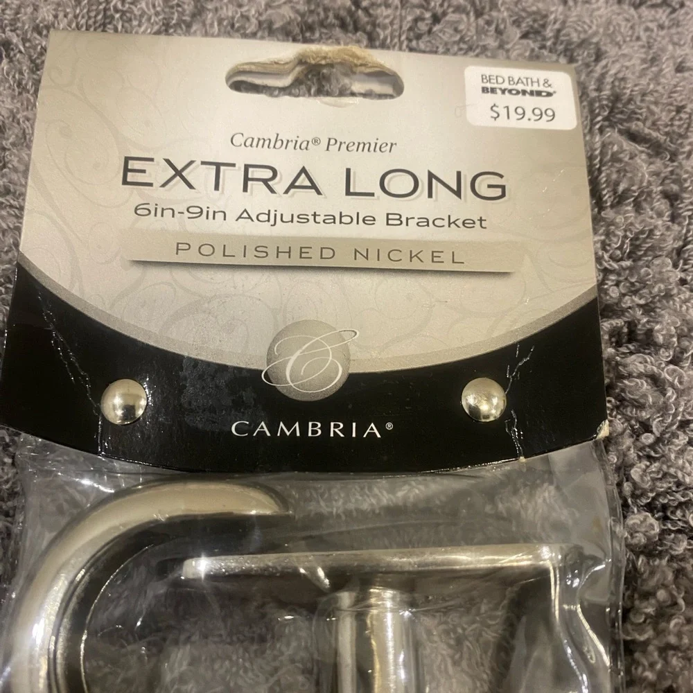 Extra Long Adjustable Bracket Polished Nickel Curtain Bracket -(Set of 2)